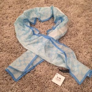 Gorgeous Blue and White Coach Silk Scarf